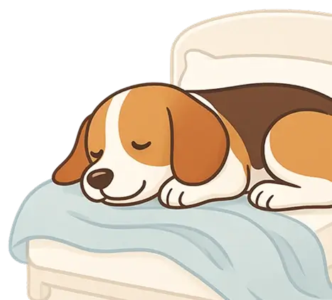 Illustration of a dog sleeping peacefully